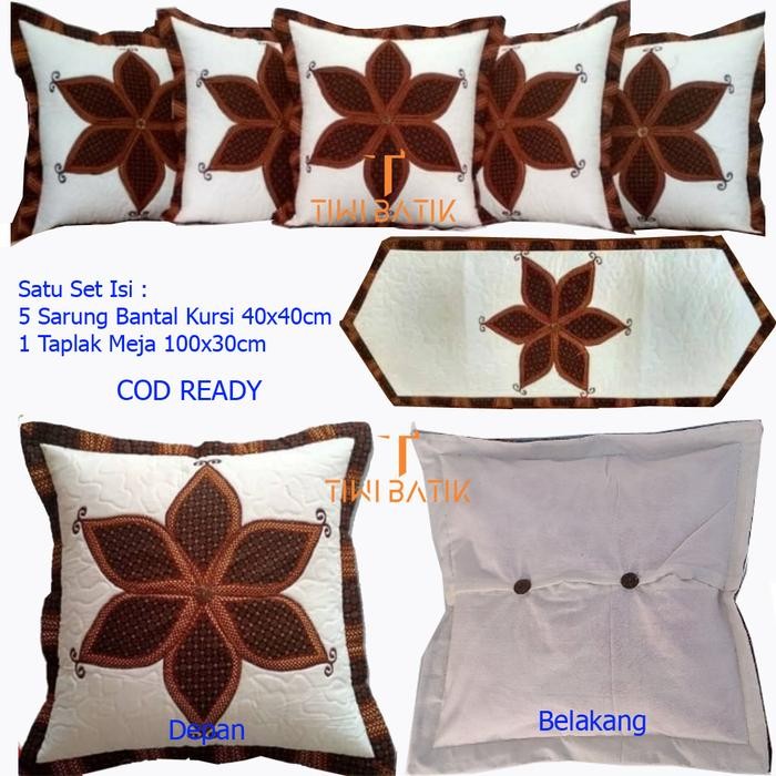 Sarung Bantal Sofa Batik Bordir Halus / Sarung Bantal Kursi Tamu Murah