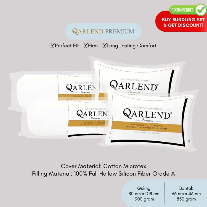 2 Set Bantal Guling Hotel Padat Full Silikon Dakron - Qarlend