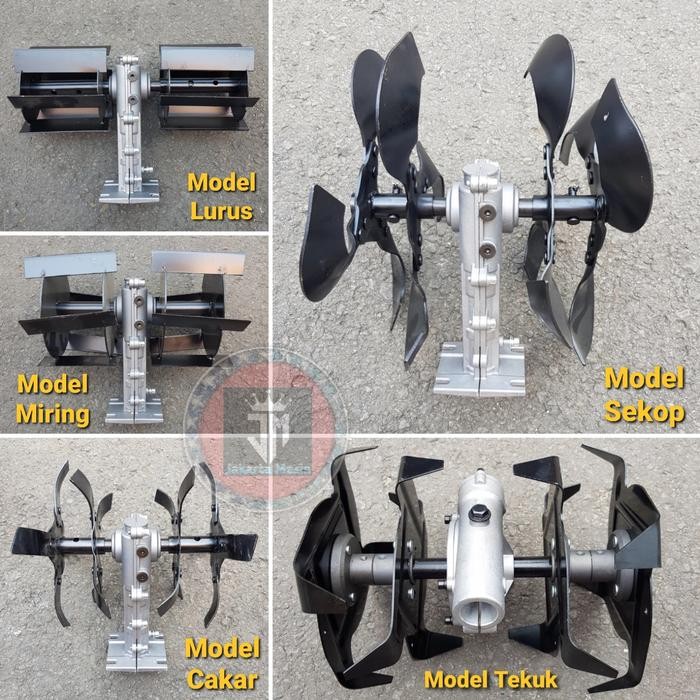 Cultivator Head Weeder Tiller Penggembur Tanah Penyiang Gulma As Kotak