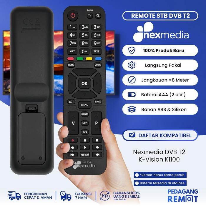 RB Remote Receiver Nexmedia DVB T2 / K-Vision K1100 Original Pabrik / KW