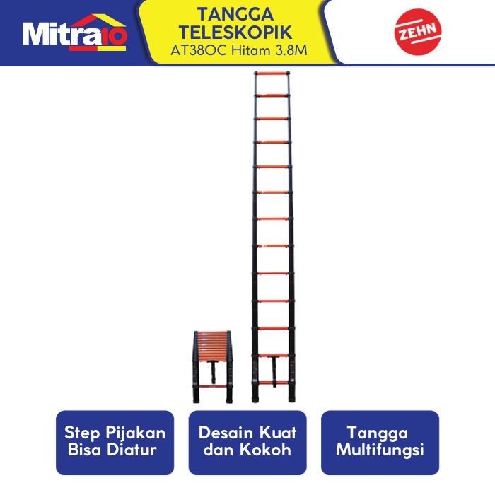 Zehn Tangga Telescopic AT380C 3.8 Meter Hitam