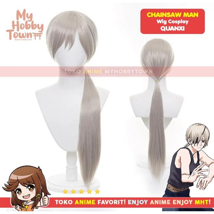 Wig Cosplay Anime Chainsaw Man : Quanxi