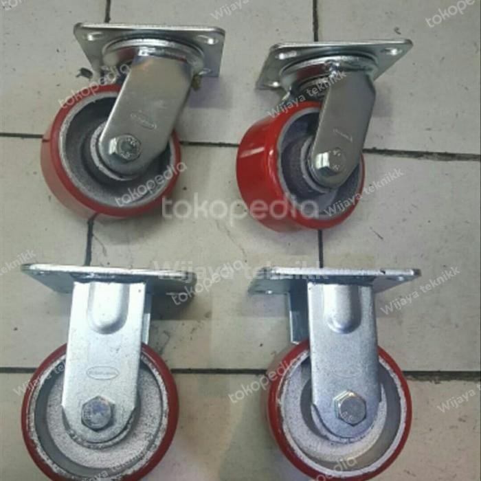 

Terlaris Roda Troli Pu 4 Inch Heavy Duty Roda Pu 4 Inch 1 Set 1 Ton