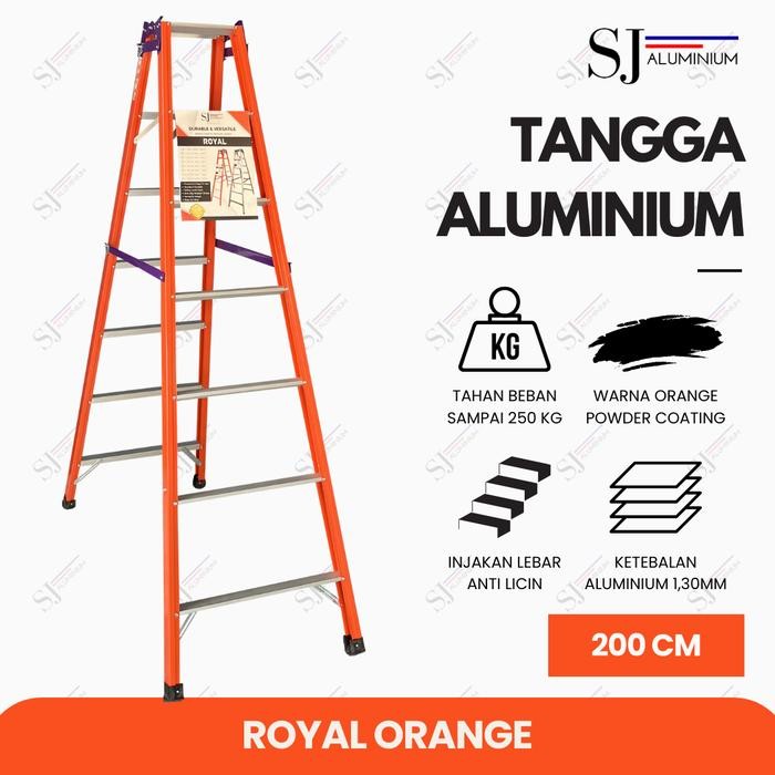 

Terlaris Tangga Lipat Aluminium Ladder Multifungsi Jumbo Royal Orange 2 M