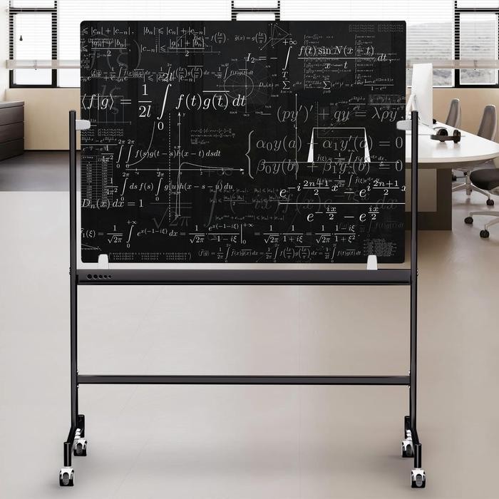 

Glassboard Hitam Standing Papan Tulis Blackboard Kaca Non Magnetic EcoSave