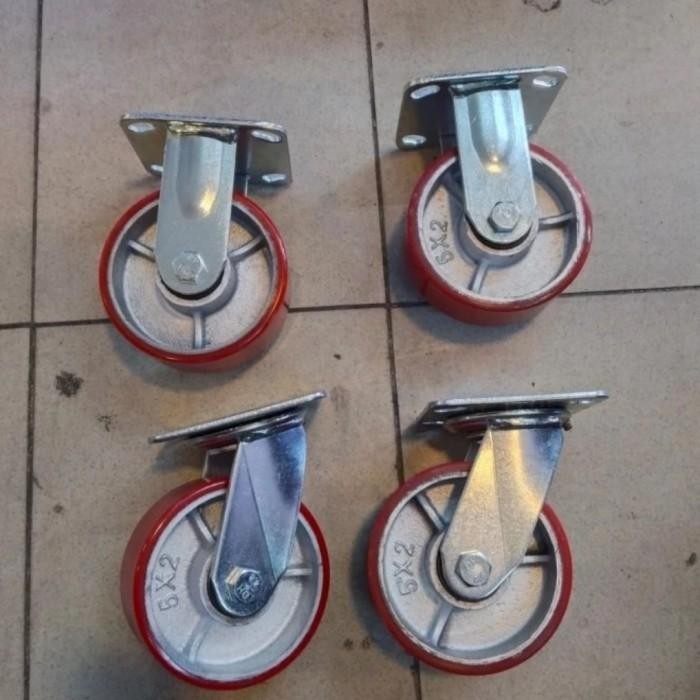 

Terlaris Roda Troli Pu Merah Heavy Duty 5 Inch ( 2Hidup 2Mati )