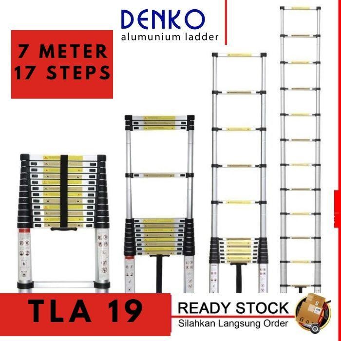 

Terlaris Tangga Denko Tla 19 Single Alumunium Teleskopik 7 Meter