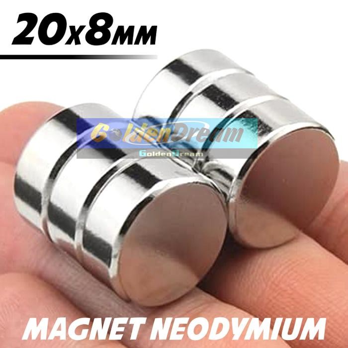 

siap kirim] Strong Magnet Neodymium 20x8mm Silinder 20x8 mm N52 20mm 8mm Magnetic