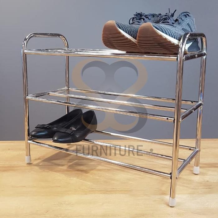 RAK SEPATU / RAK SEPATU SERBAGUNA / RAK SERBAGUNA STAINLESS SUSUN 3