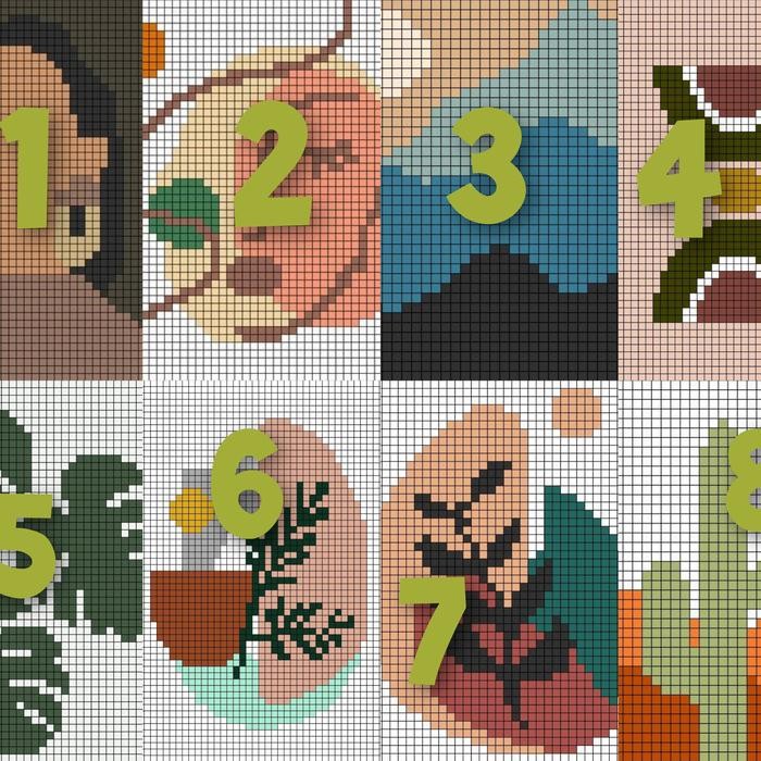 3pcs paket kain strimin kristik sulam kerajinan pemula