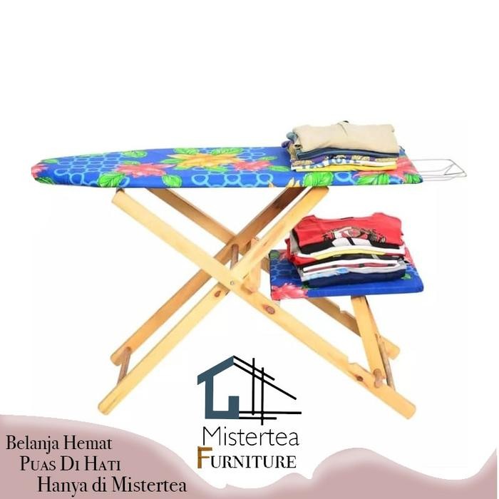 MEJA SETRIKA LIPAT KAYU SERBAGUNA / MEJA SETRIKA PORTABLE