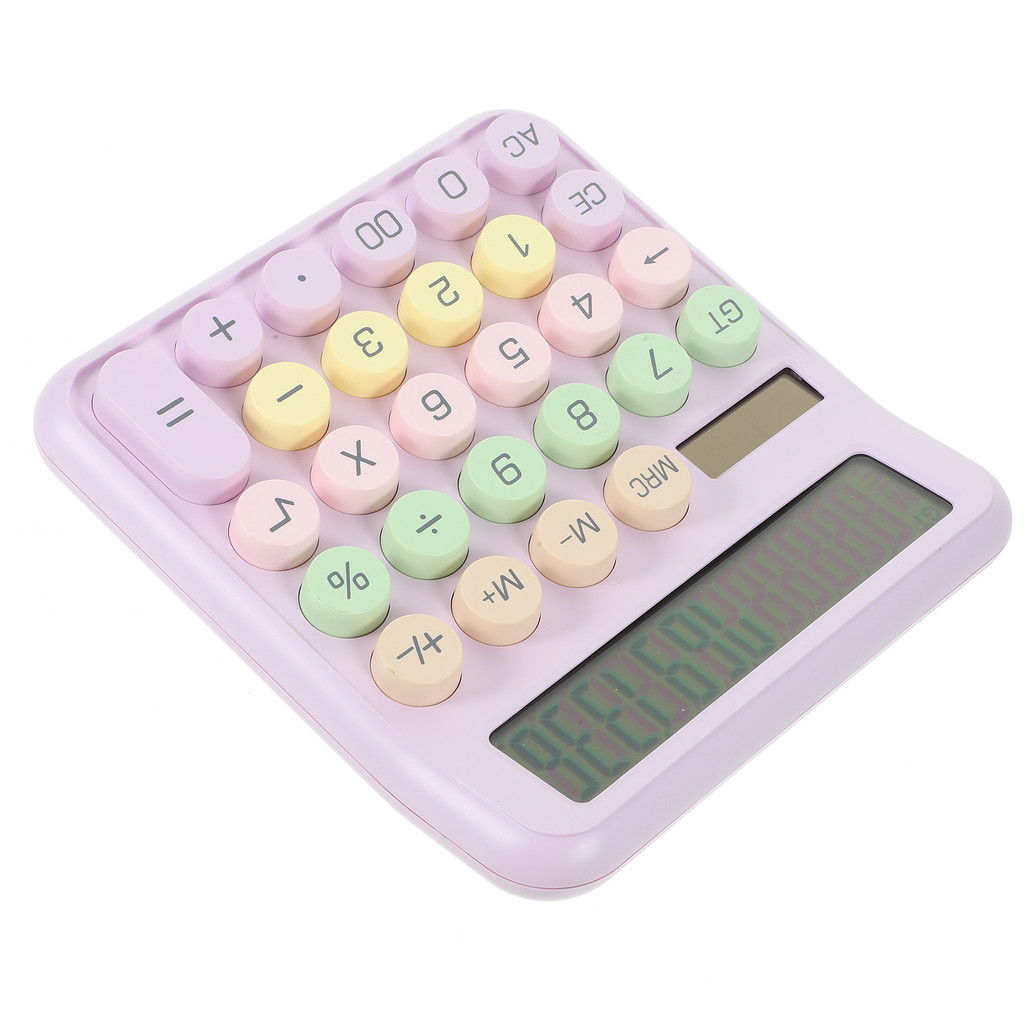 

Mechanical Keyboard Calculator Candy Color Pink Portable Office Gifts Reusable Plastic Addition