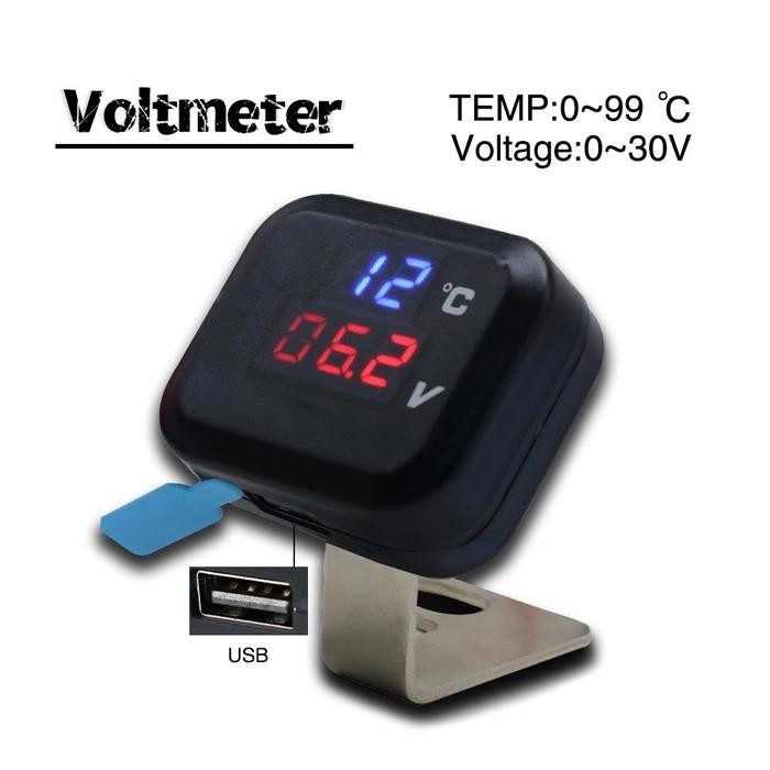 KOSO VOLTMETER + TEMP UDARA + USB + CHARGING + BRACKET 4 IN 1 ORIGINAL