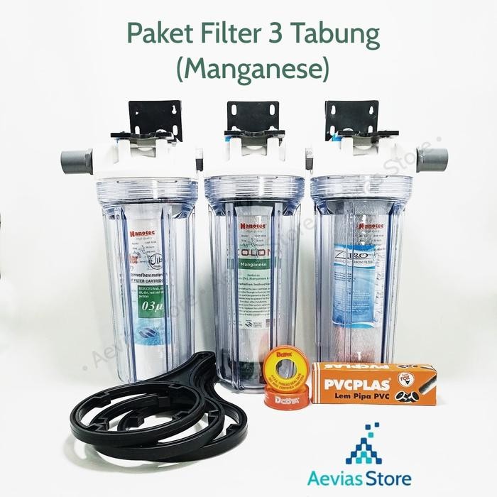 Filter Air Saringan Air PDAM, PAM, Sumur, Tabung / Tahap 3, 10".