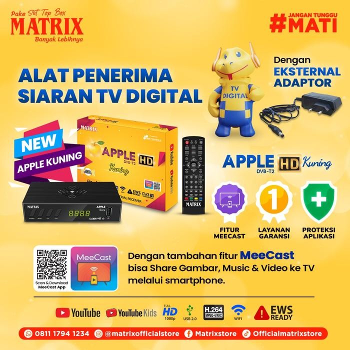 Project - Matrix Set Top Box Matrix Dvb T2 Matrix Apple Kuning Stb Tv Digital