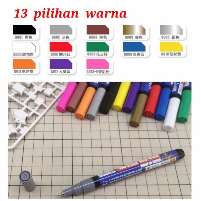 

FLASH SALE GUNDAM MARKER LINING MS043 GOLD SILVER WHITE ORANGE BLUE RED ERASER