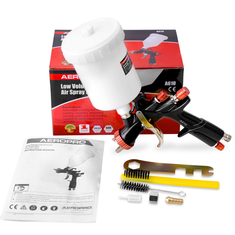 AEROPRO R500 Spray Gun A610 1.3mm Nozzle 600CC LVLP Gravity For Painting Car Gun Paint Spray Gun