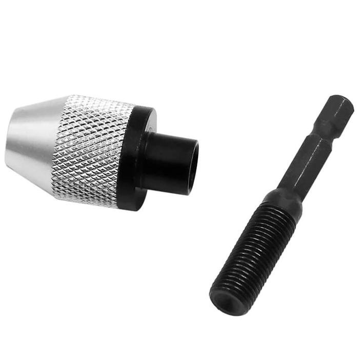 Kepala Bor Keyless Drill Bit Chuck Hex Shank Converter 0.3 - 6.5mm