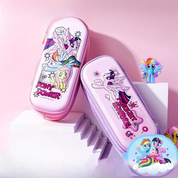 

( OTH1257 ) Kotak tempat pensil pencil case organizer 3D anak perempuan - little pony - purple ungu