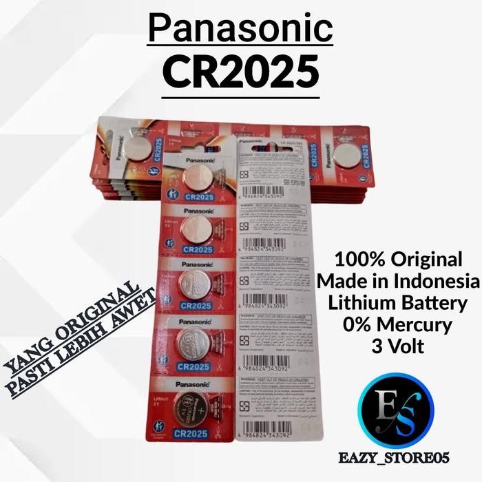 Baterai Panasonic CR2025 Original Lithium Battery 3 Volt / Batrai CR2025 Original Panasonic