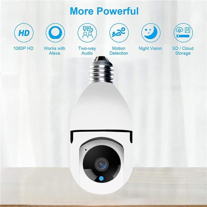 IP CAMERA CCTV BULB WIFI APP V380 PANORAMIC/KAMERA IP BOHLAM 360 EYES Pc Wireless