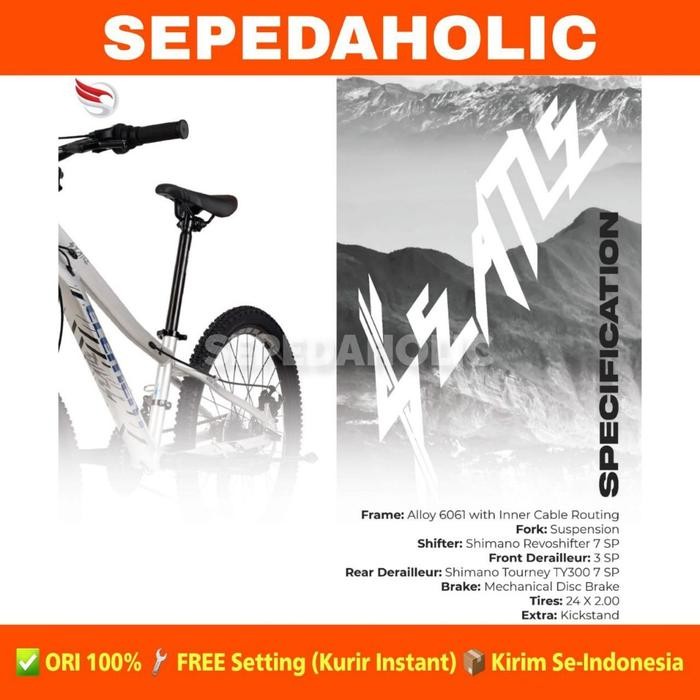 Sepeda Gunung MTB ELEMENT SEATLE Ukuran 24 Inch Alloy Lady Friendly Frame Landai