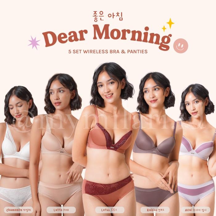 MILARI DEAR MORNING, 5SET WIRELESS BRA /LYCRA & PANTIES