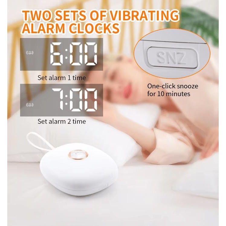 hqu Jam Alarm LED Getaran Powerful Vibration Rechargeable 1200mAh