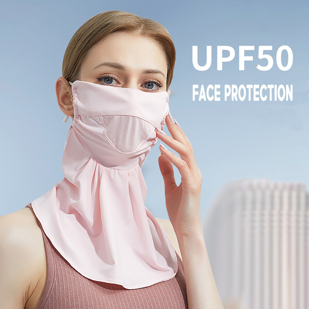 Outdoor sun protection mask nylon ice silk neck scarf sun protection UPF50+ cycling mask