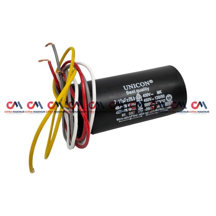 Kapasitor Mesin Cuci 2 Tabung 7 Uf Dan 10 Uf Washing Machine Capasitor 4 Kabel 7 & 10 Mikro Lg