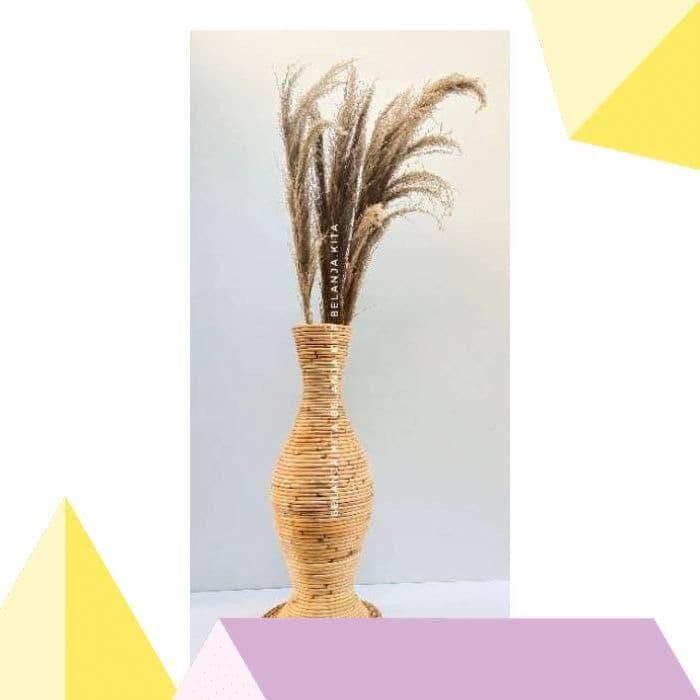 PREMIUM Guci vas rotan anyaman uk 70cm