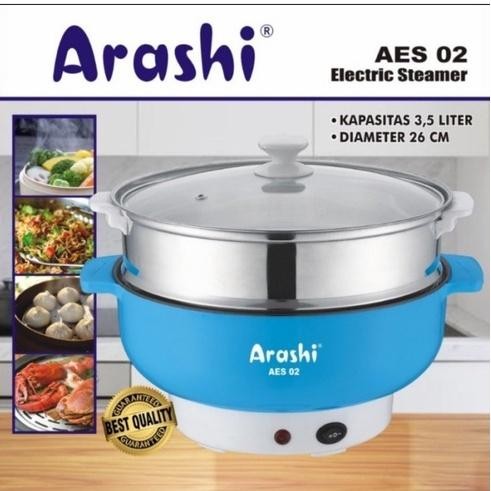 PREMIUM Arashi Steamer Listrik AES02 - Alat masak kukus rebus Steam Electric