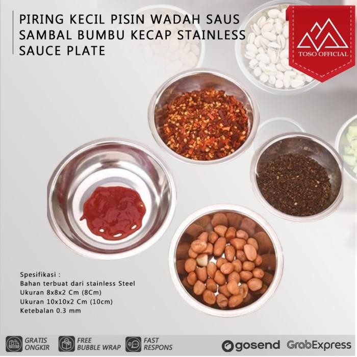 (Expert) PIRING KECIL PISIN WADAH SAUS SAMBAL BUMBU KECAP STAINLESS SAUCE PLATE