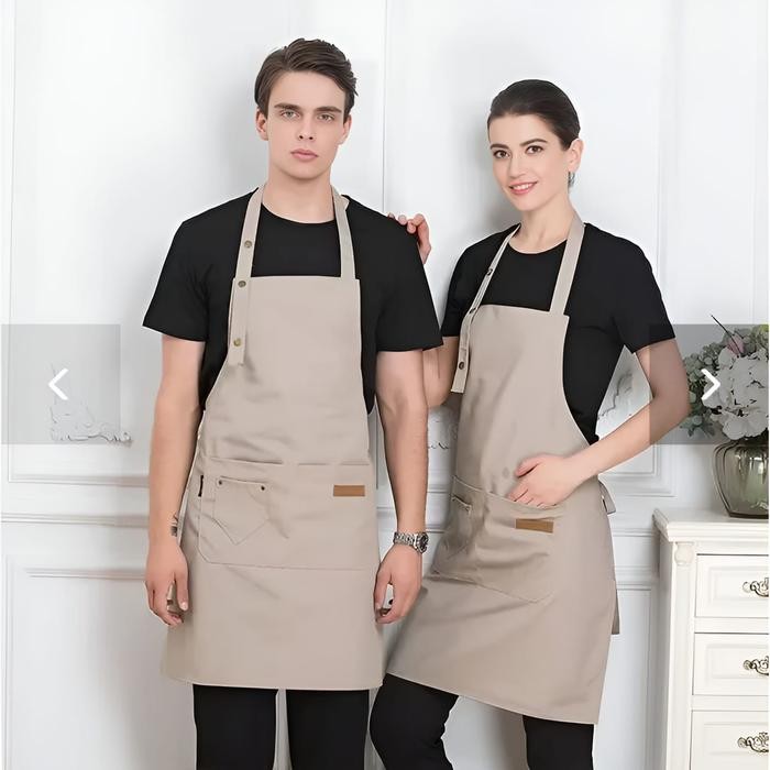 (Expert) Apron Drill Bisa Custom/Bordir Celemek kitchen apron barista Unisex