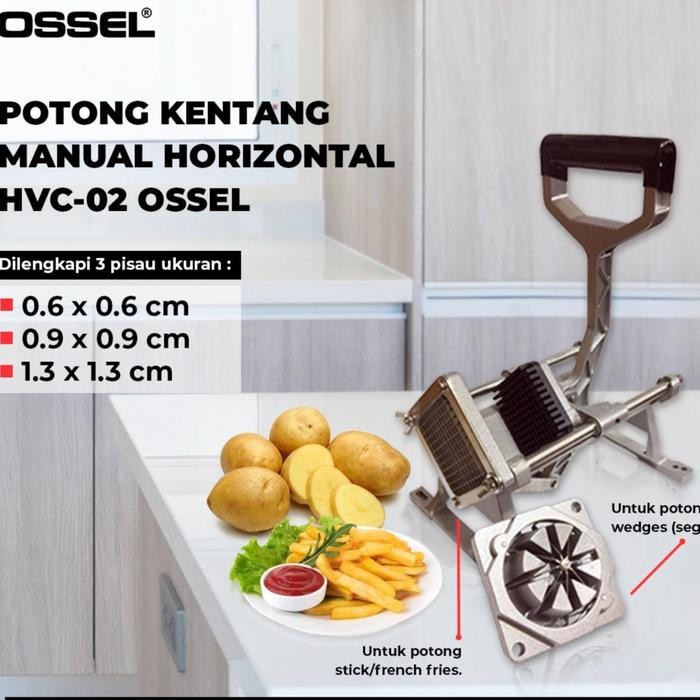 (Expert) Potong Kentang Horizontal Pemotong Kentang Frrench Fries Wedges OSSEL