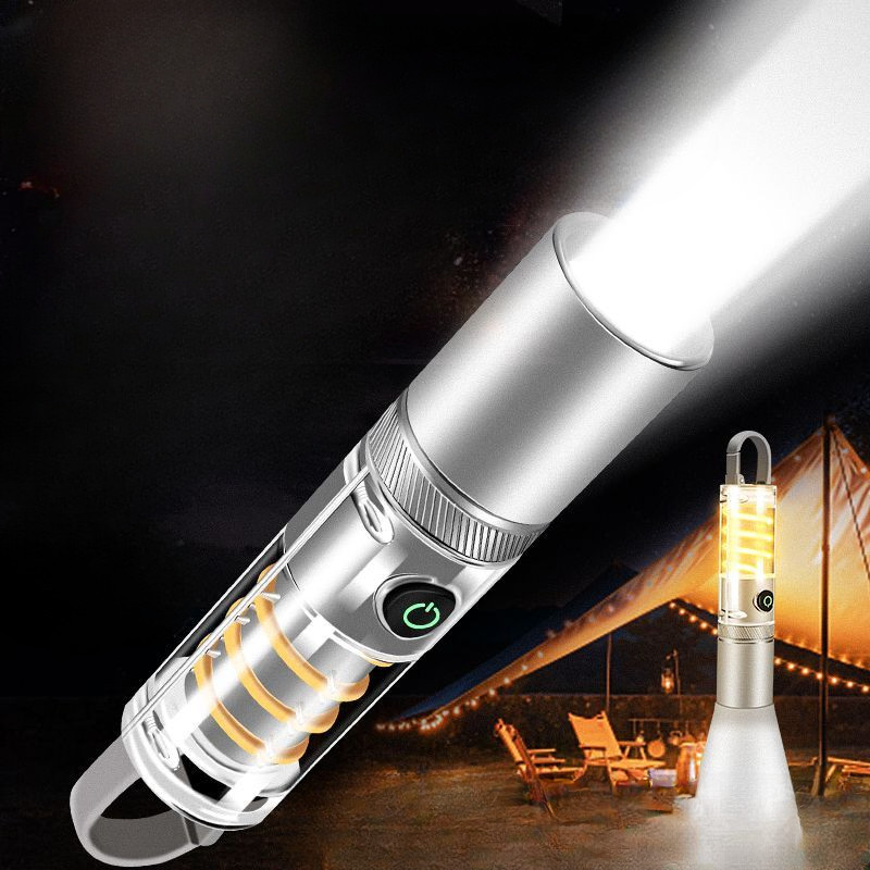 SMILING SHARK Super Bright LED Flashlight Type-C Fast Charging Zoom Flashlight 5 Lighting Mode