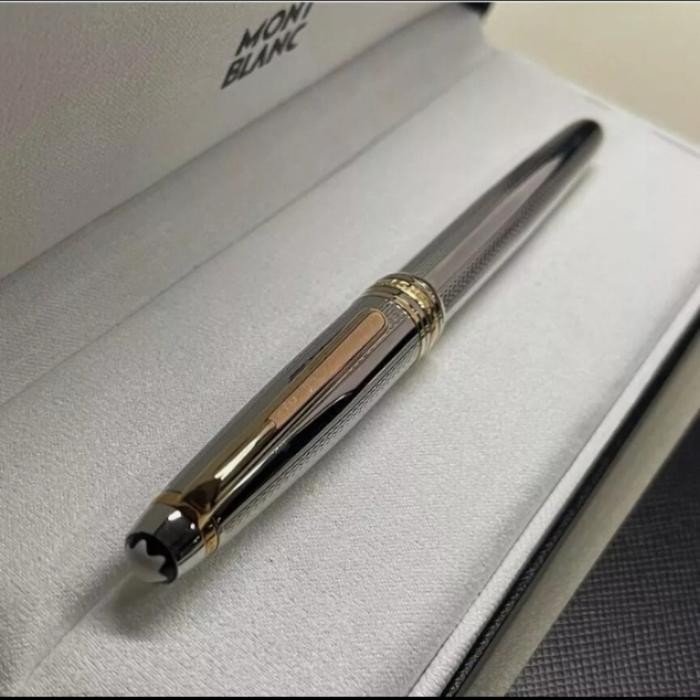 

Ballpoint Mewah Business Work MB Meisterstuc Silver Brush Lengkap Dengan Box Exlusive