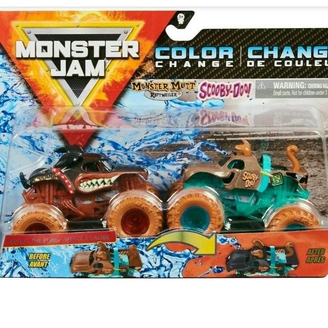 MONSTER JAM MONSTER MUTT VS SCOOBY DOO CHANGE COLOR SPIN MASTER