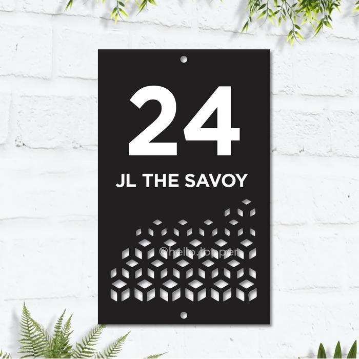 CUSTOM PAPAN ALAMAT RUMAH NOMOR ACRYLIC POTRAIT