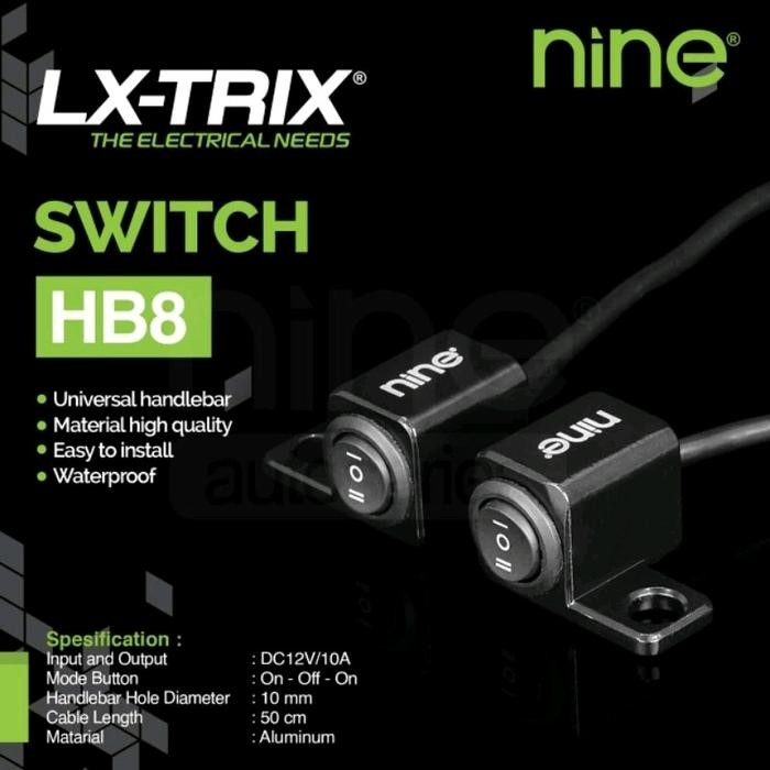 SAKLAR LAMPU MOTOR ON OFF ON 3 FUNGSI ALMUNIUM ANTI AIR NINE LUMINOS