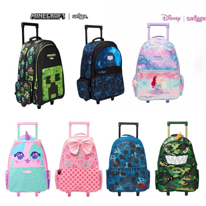 (Expert) Koper Anak Smiggle Trolley Bag Backpack Tas Dorong Smigle Roda Smigel