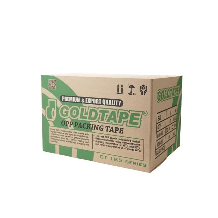 

Lakban Plakban OPP GOLDTAPE Core Hijau 2 inch/ 48mm X 80 Yard, Bening/ Cokelat - DUS