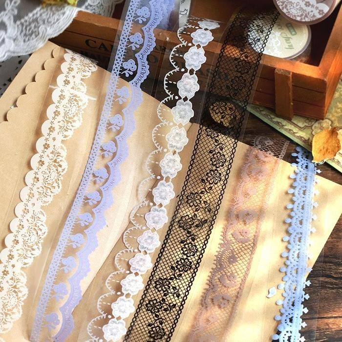 

PROMO! Washi Tape Lace Self Adhesive Masking Tape DIY Scrapbooking Lace Tape Sticker Decorative