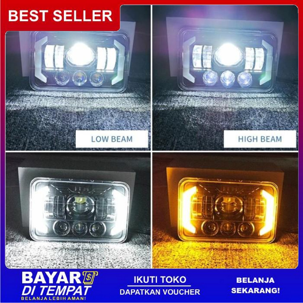 FREE ONGKIR LAMPU DEPAN DAYMAKER KOTAK LED GT100 SOCKET H4 BISA COD