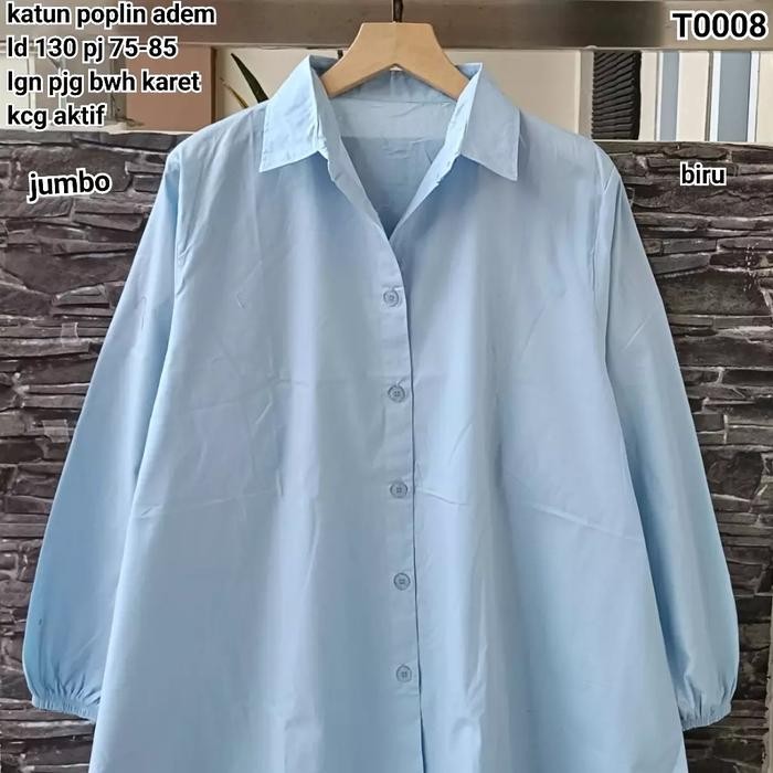 BEST SELLER atasan katun poplin jumbo ld 130 ada 7 warna (T0008)