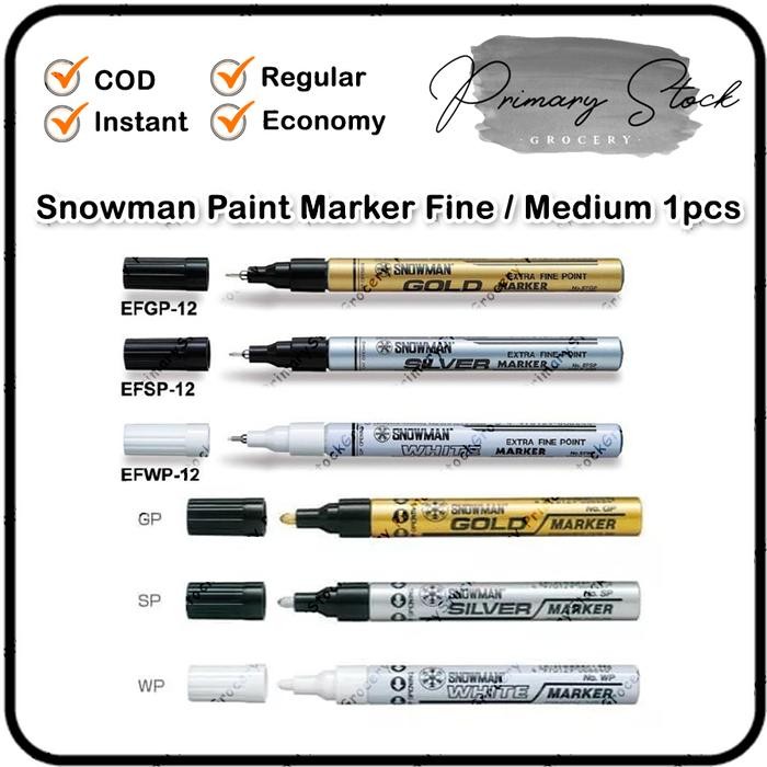 

Snowman Paint Marker Putih Gold Silver Fine Spidol Permanent Fgp-12