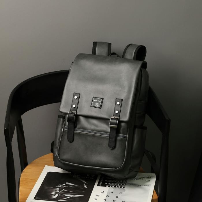 JTTOP" MAX-MOR M113 TAS RANSEL KULIT PRIA TAS BACKPACK PRIA BAGS KULIT PRIA PREMIUM HITAM TAS RANSEL