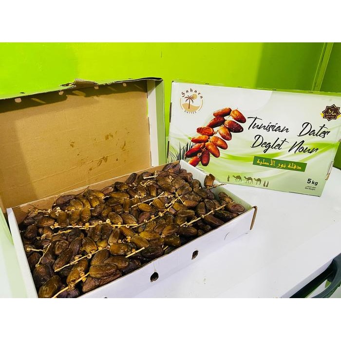 

5 kg kurma tunisia tangkai berkualitas premium korma deglet nour