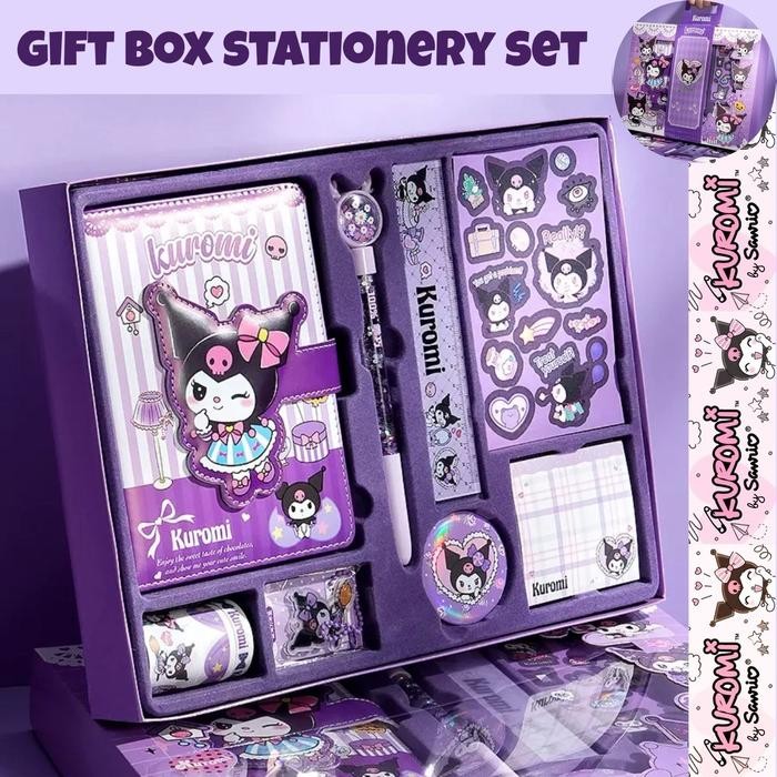 

ST01 - set notebook agenda set alat tulis gift box hadiah kuromi my melody notebook penggaris