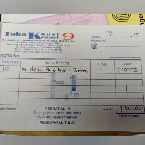 

Nota khusus pembelian toko